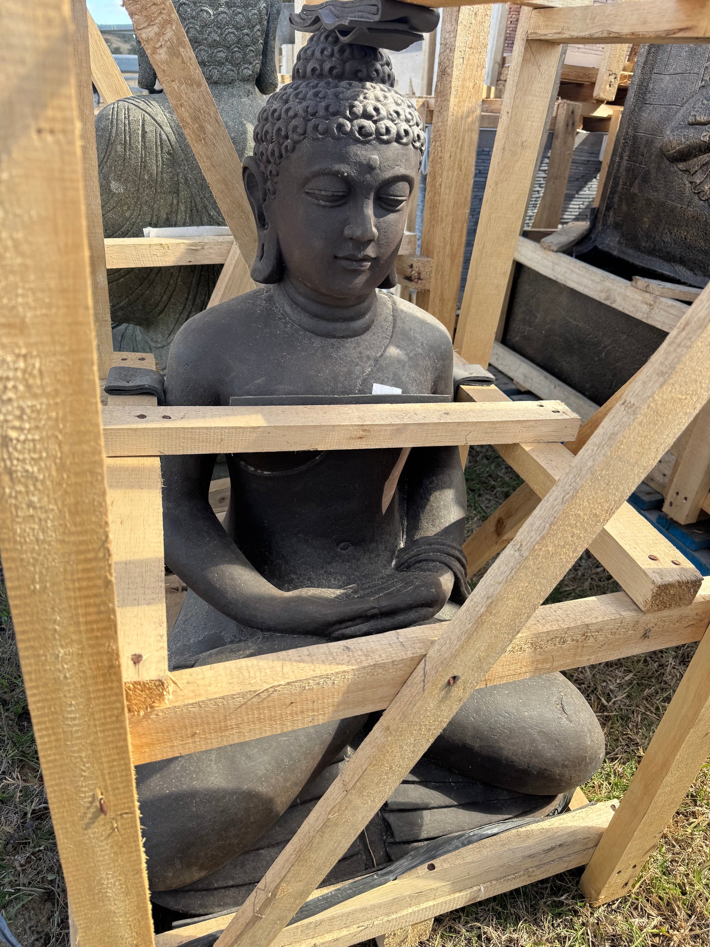 Sitting Buddha dark brown 80cm