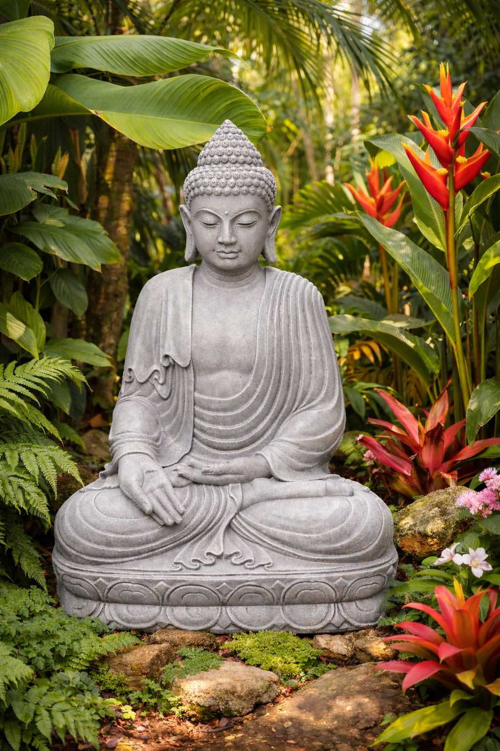Sitting Buddha Grey 50cm