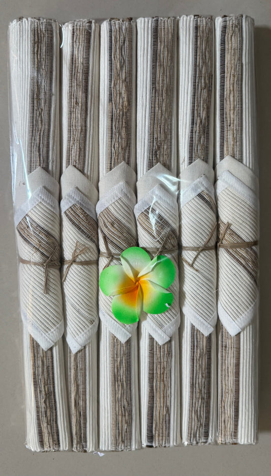 Set of 4 Balinese Lidi Stick Placemats Coasters