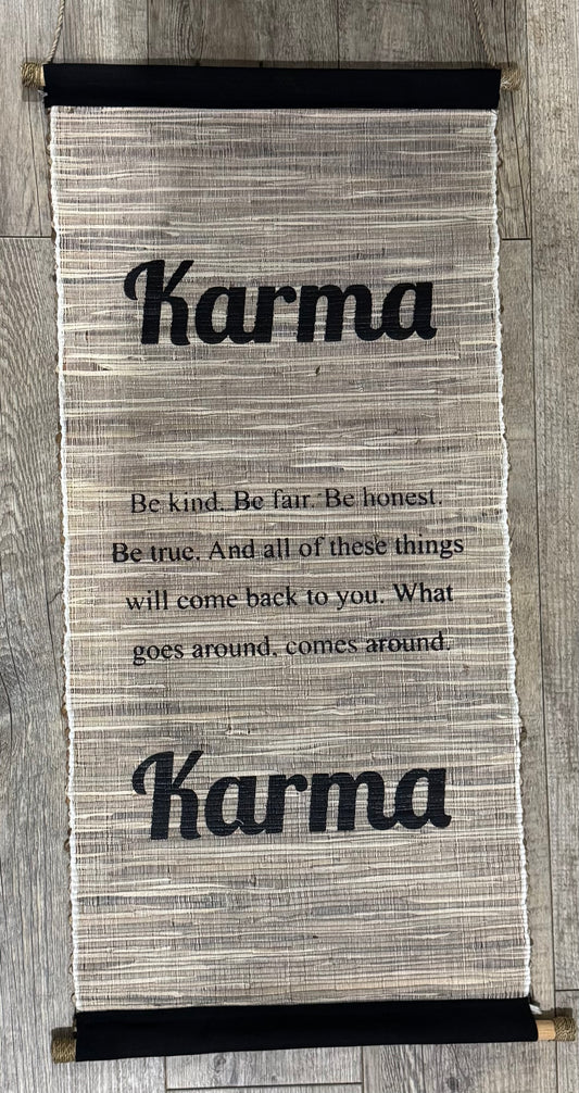 Balinese Karma Flag Scroll Hanging