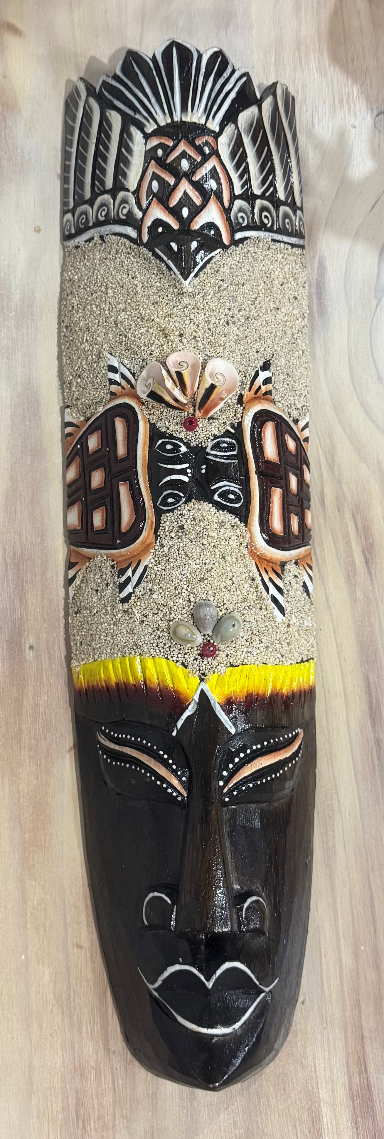 Gorgeous Hanging Timber Hand Carved Painted Head