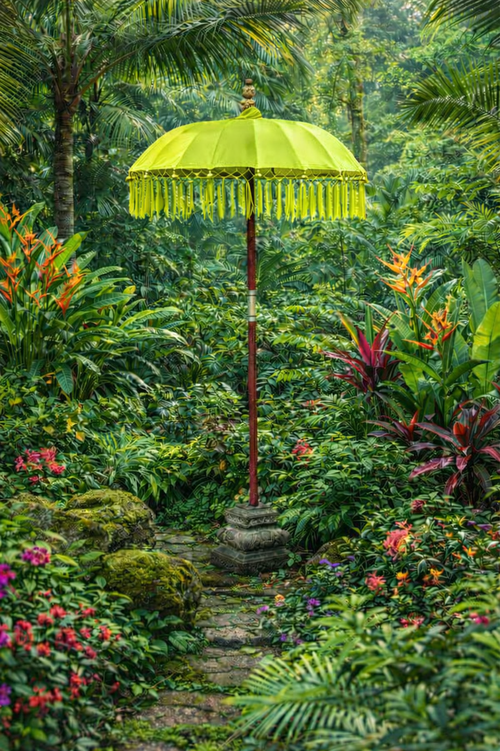 Balinese 1 meter umbrella - Light Green