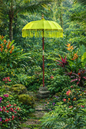 Balinese 1 meter umbrella - Light Green