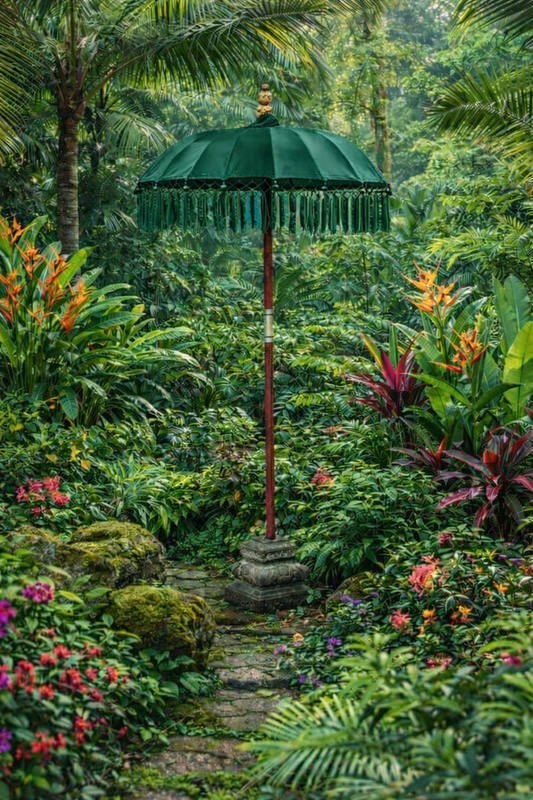 Balinese 1 meter umbrella - Dark Green