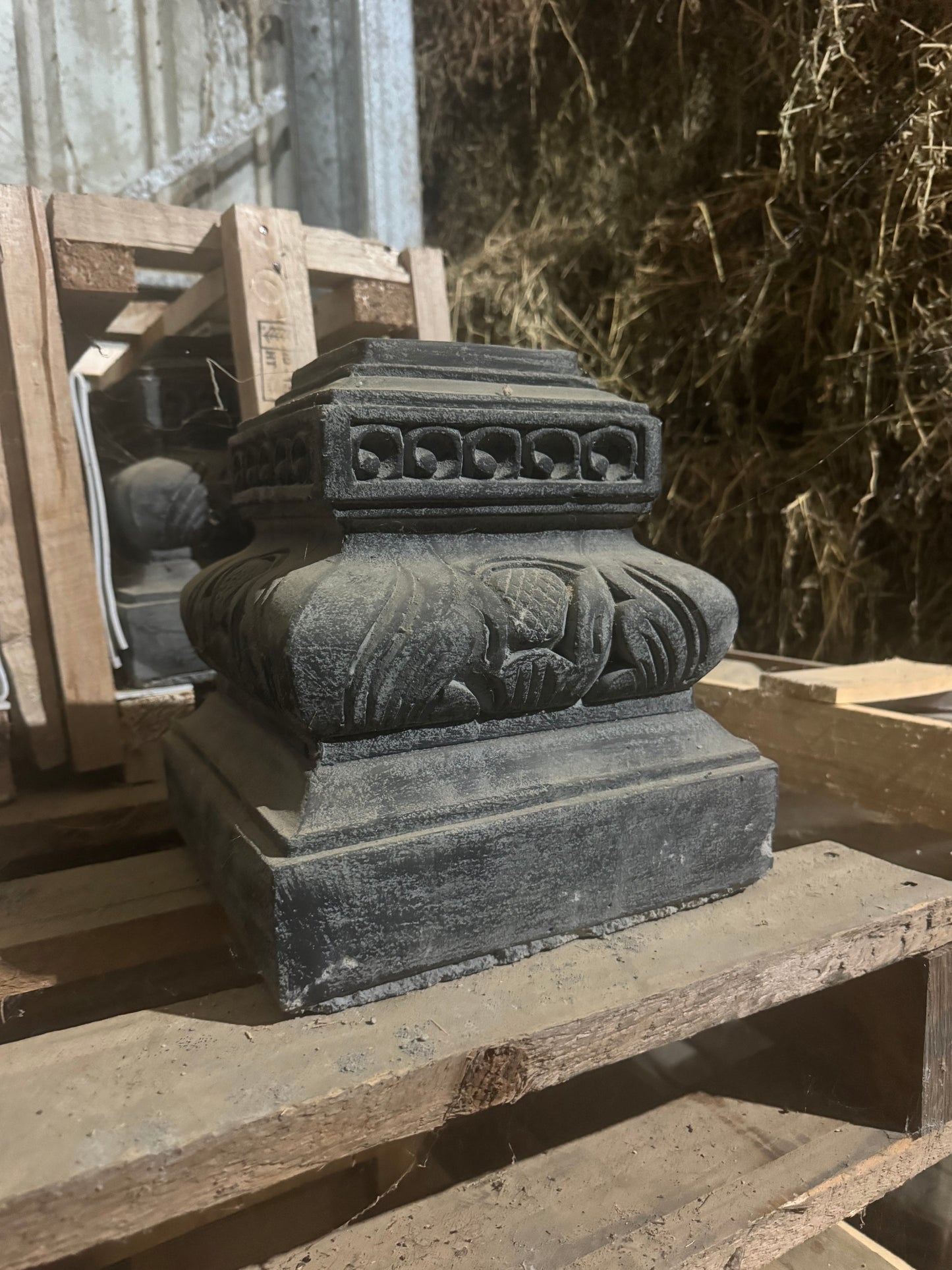 Traditional Balinese Umbrella Stand Grey
