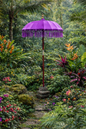 Balinese 1 meter umbrella - Purple