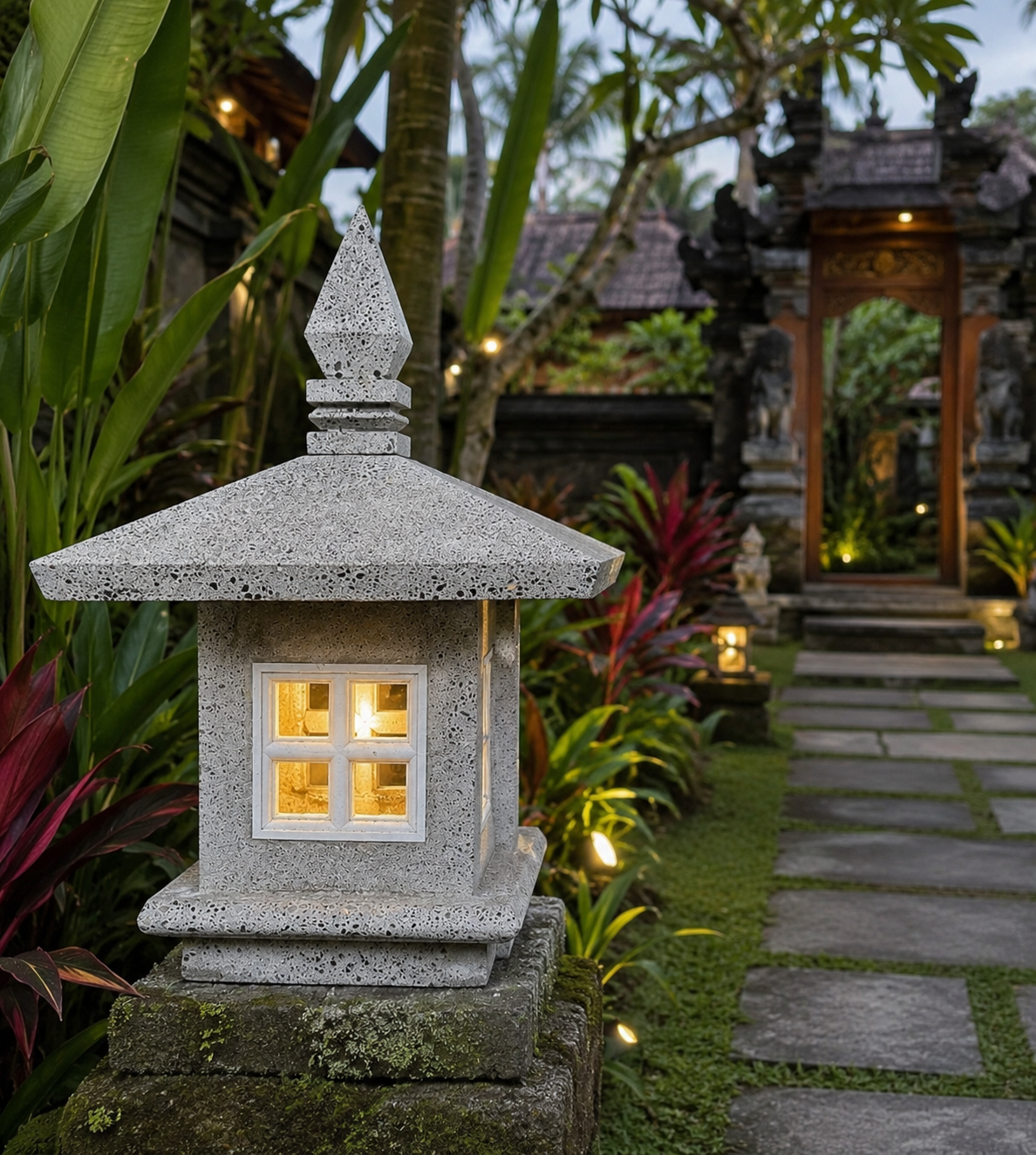 Grey Bali Lamp