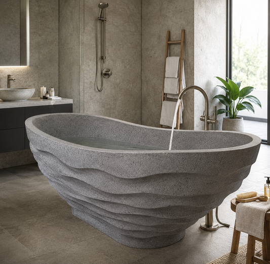 Terrazzo Bathtub ripple pattern Grey