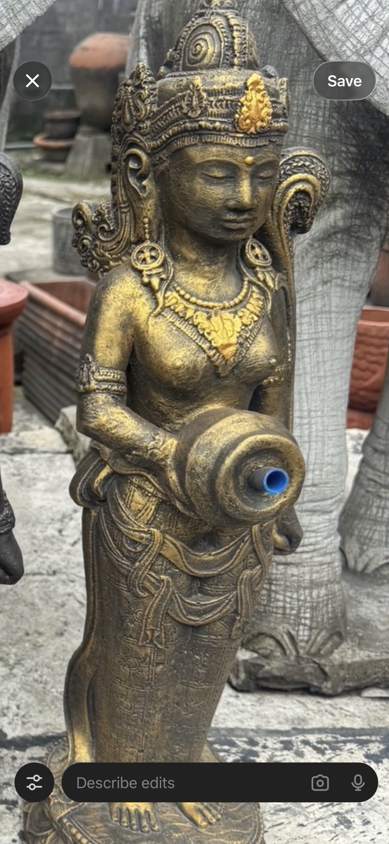 Dewi Jug Lady 70cm Gold & Gold