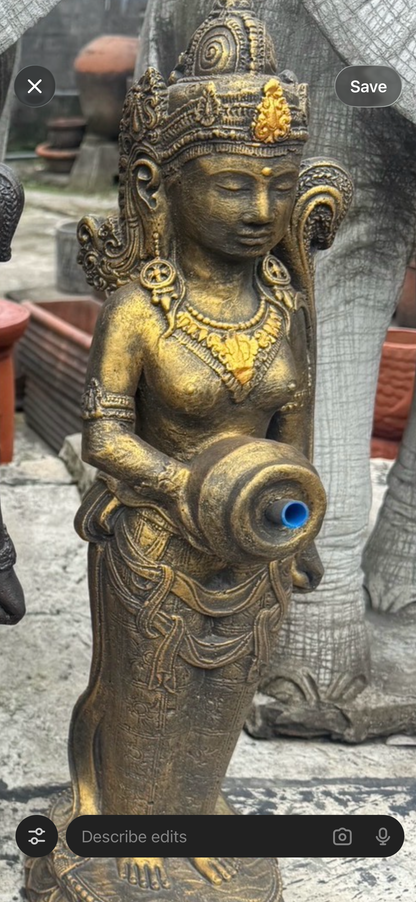 Dewi Jug Lady 70cm Gold & Gold
