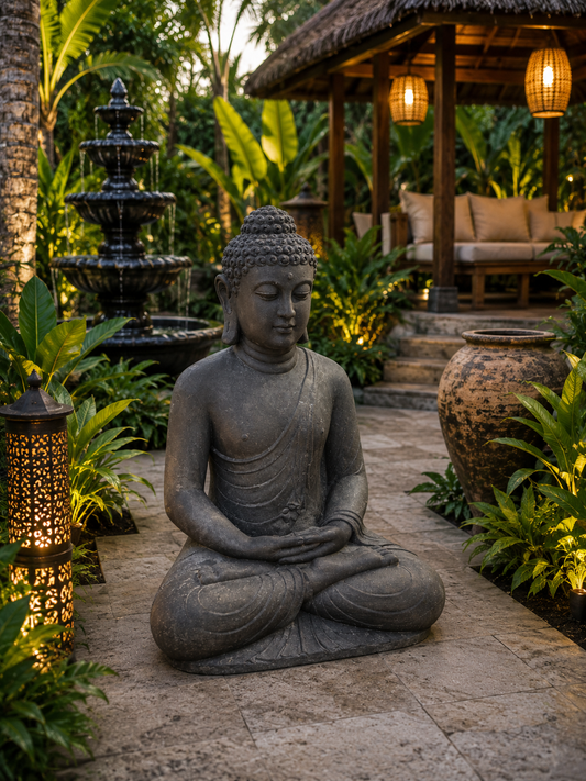 Sitting Buddha dark brown 80cm