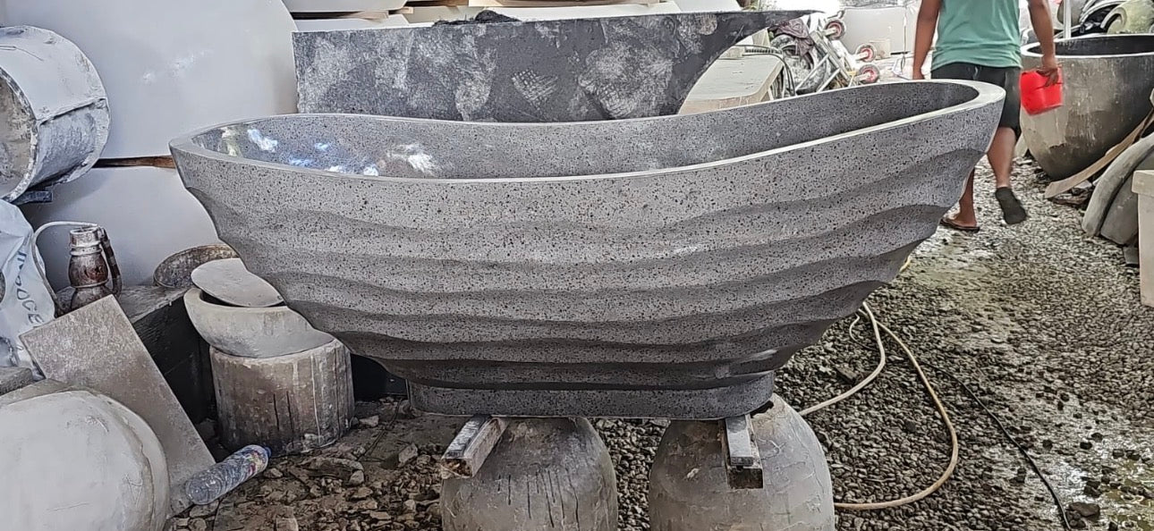 Terrazzo Bathtub ripple pattern Grey
