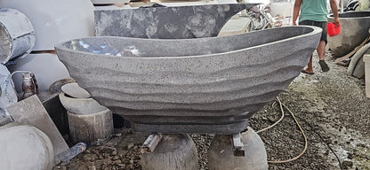 Terrazzo Bathtub ripple pattern Grey