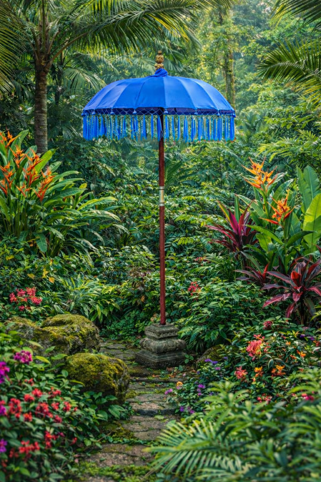 Balinese 1 meter umbrella - Blue