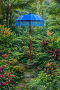 Balinese 1 meter umbrella - Blue