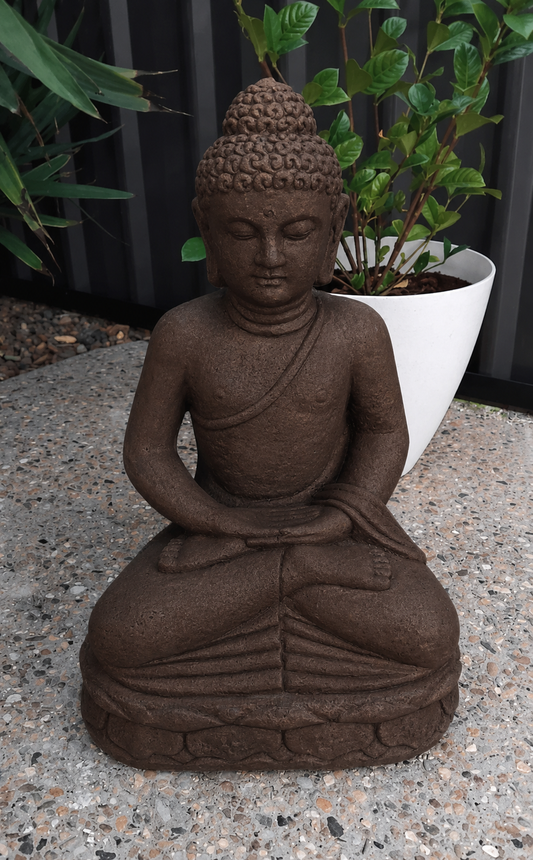 Sitting Buddha Dark Brown 50cm