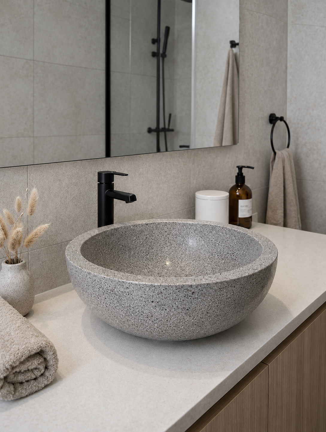 Terrazzo Basin 45cm Grey