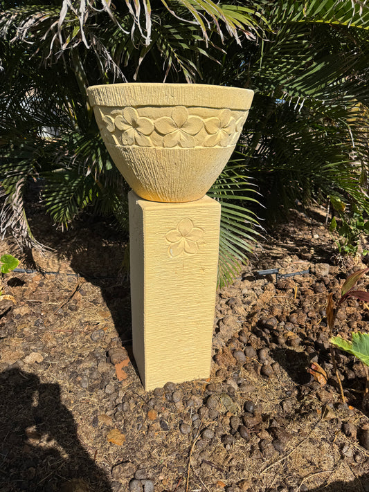 Frangipani Stand & Cream Bowl 110cm Tall