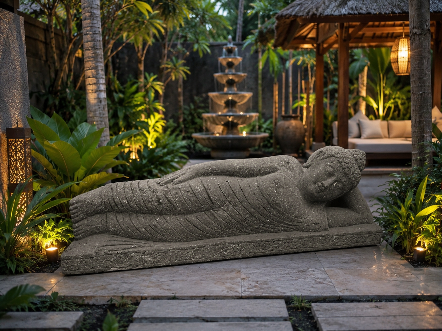 Lating Buddha Green Stone 90cm