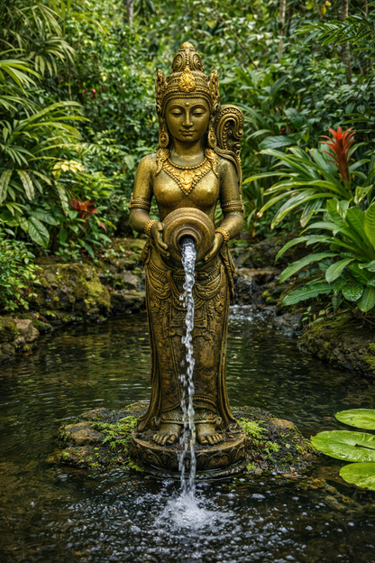 Dewi Jug Lady 70cm Gold & Gold