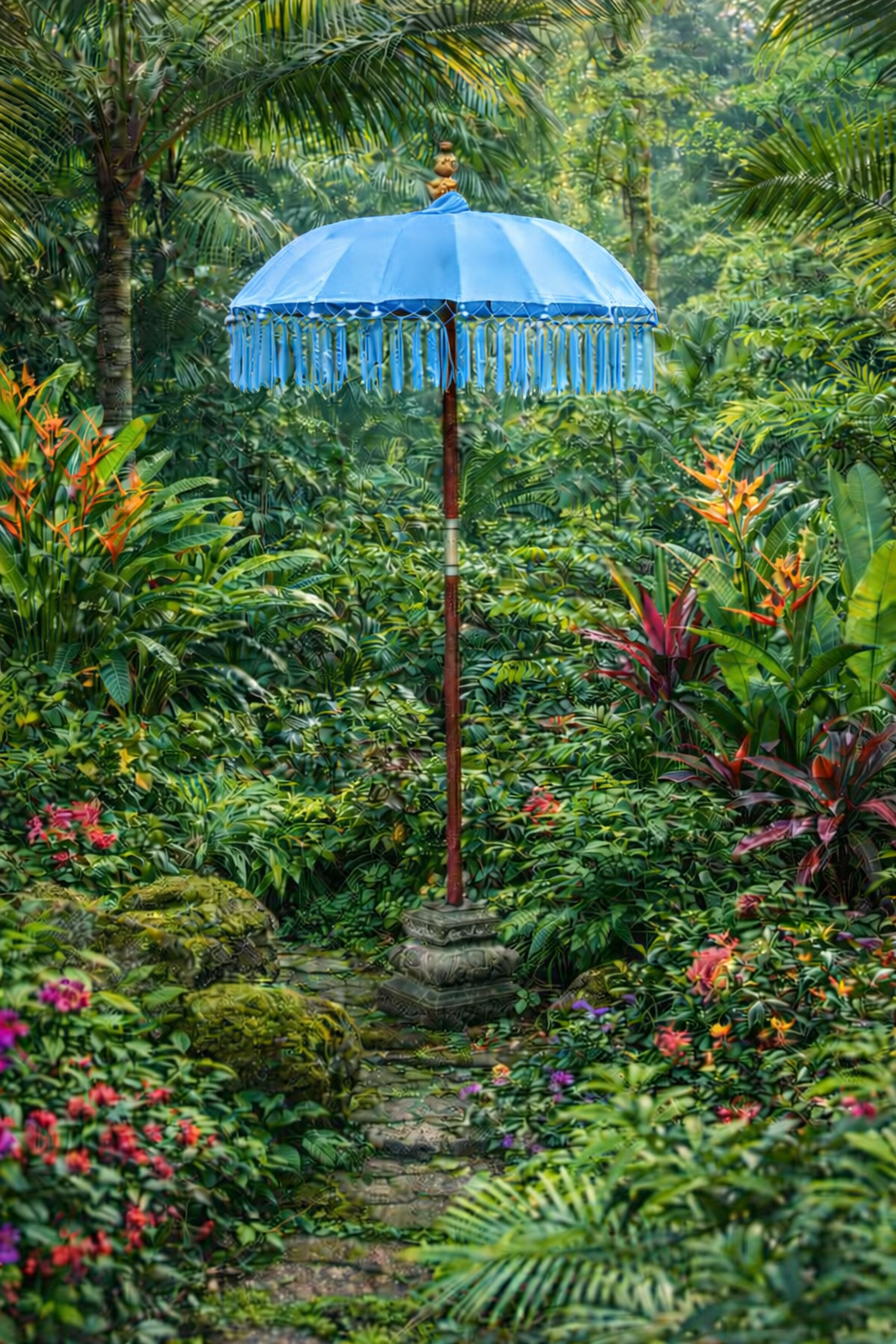 Balinese 1 meter umbrella - Light Blue