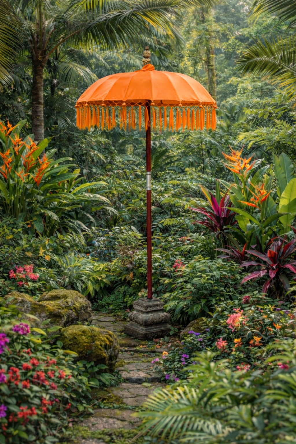 Balinese 1 meter umbrella - Orange