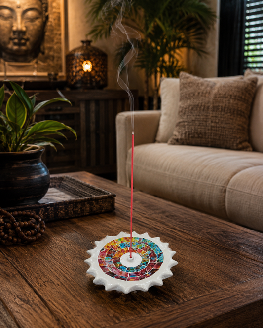 Round Mosaic incense sticks holder wheel