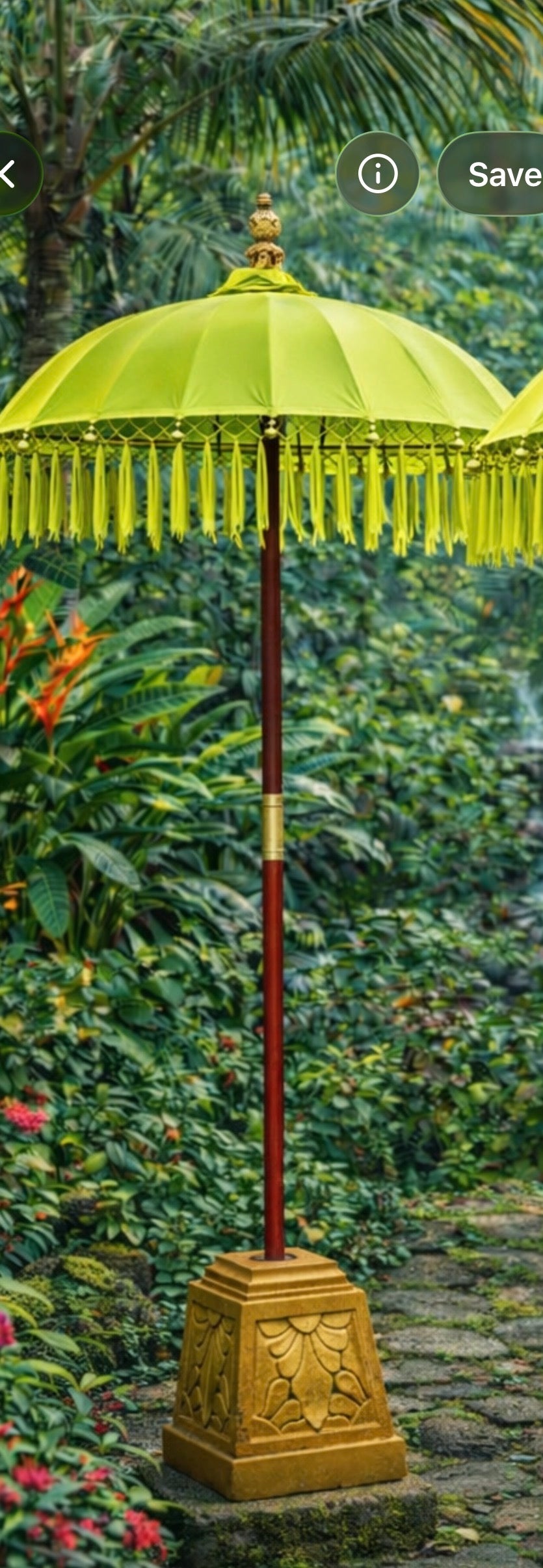 Golden Balinese Umbrella Stand