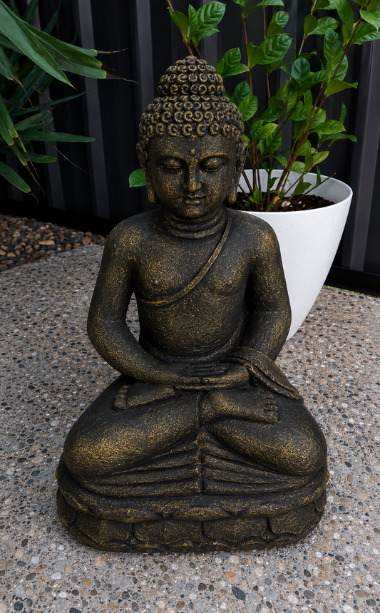 Sitting Buddha Black & Gold 50cm
