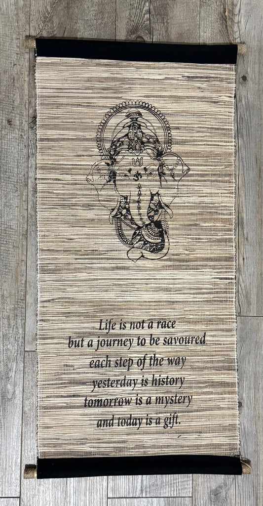 Balinese Ganesha Flag Scroll Hanging