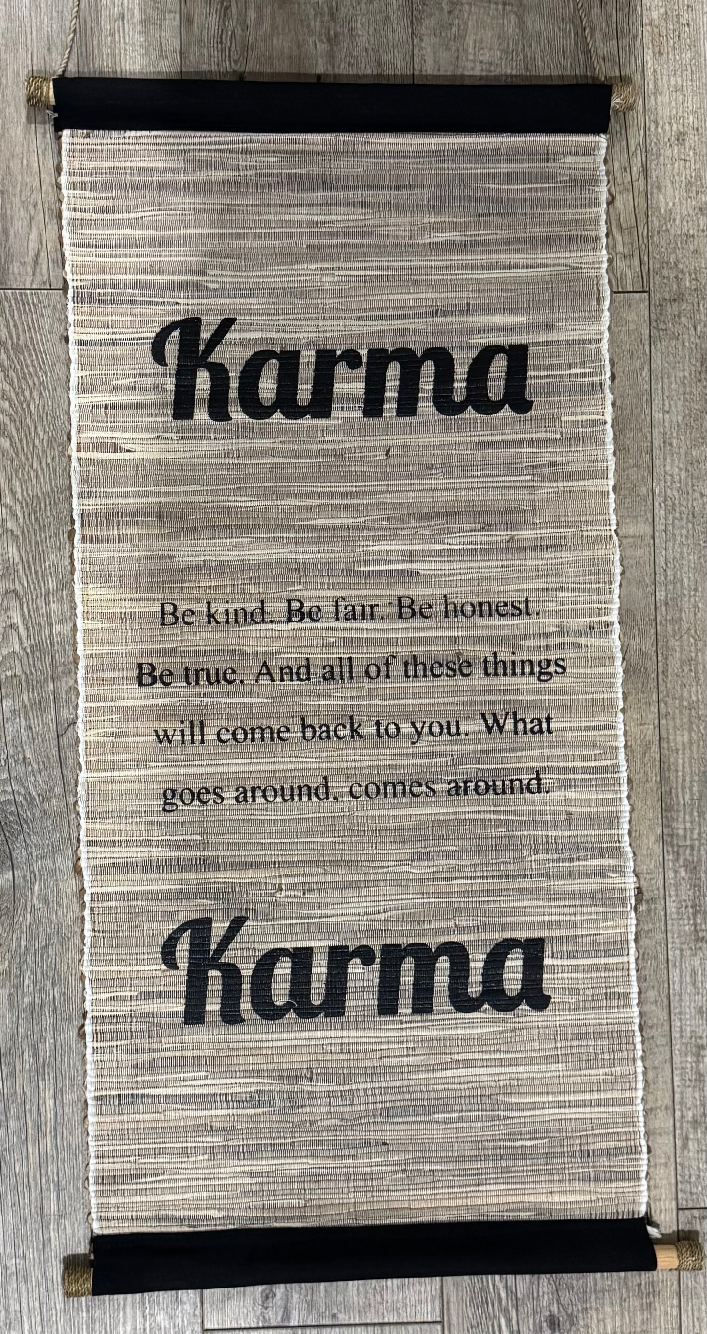 Balinese Karma Flag Scroll Hanging