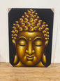 Budha Head Canvas Painting - Gold