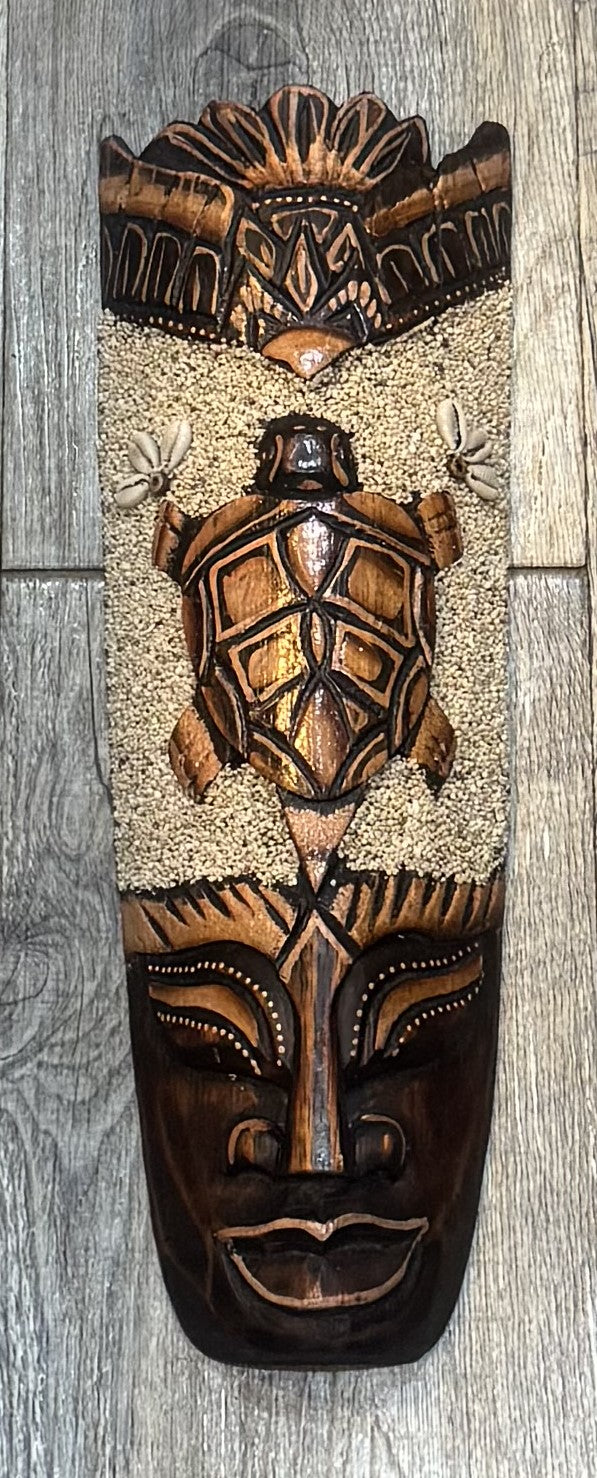 Gorgeous Hanging Timber Hand Carved Painted Face Mask