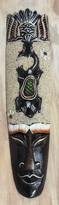 Gorgeous Hanging Timber Hand Carved Painted Head