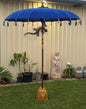 Balinese 2 meter umbrella - Carved wooden handle - Blue