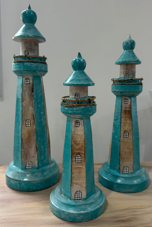 Light Houses Set of 3 - Turquoise