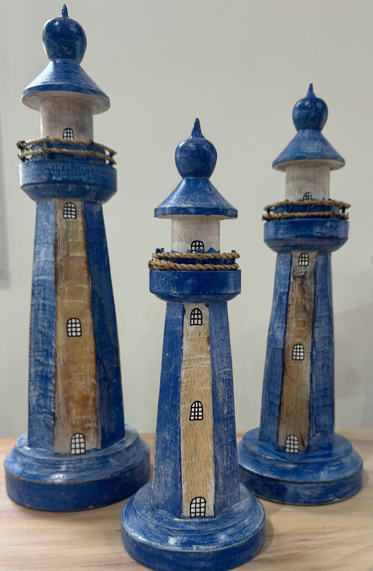 Light Houses Set of 3 - Blue