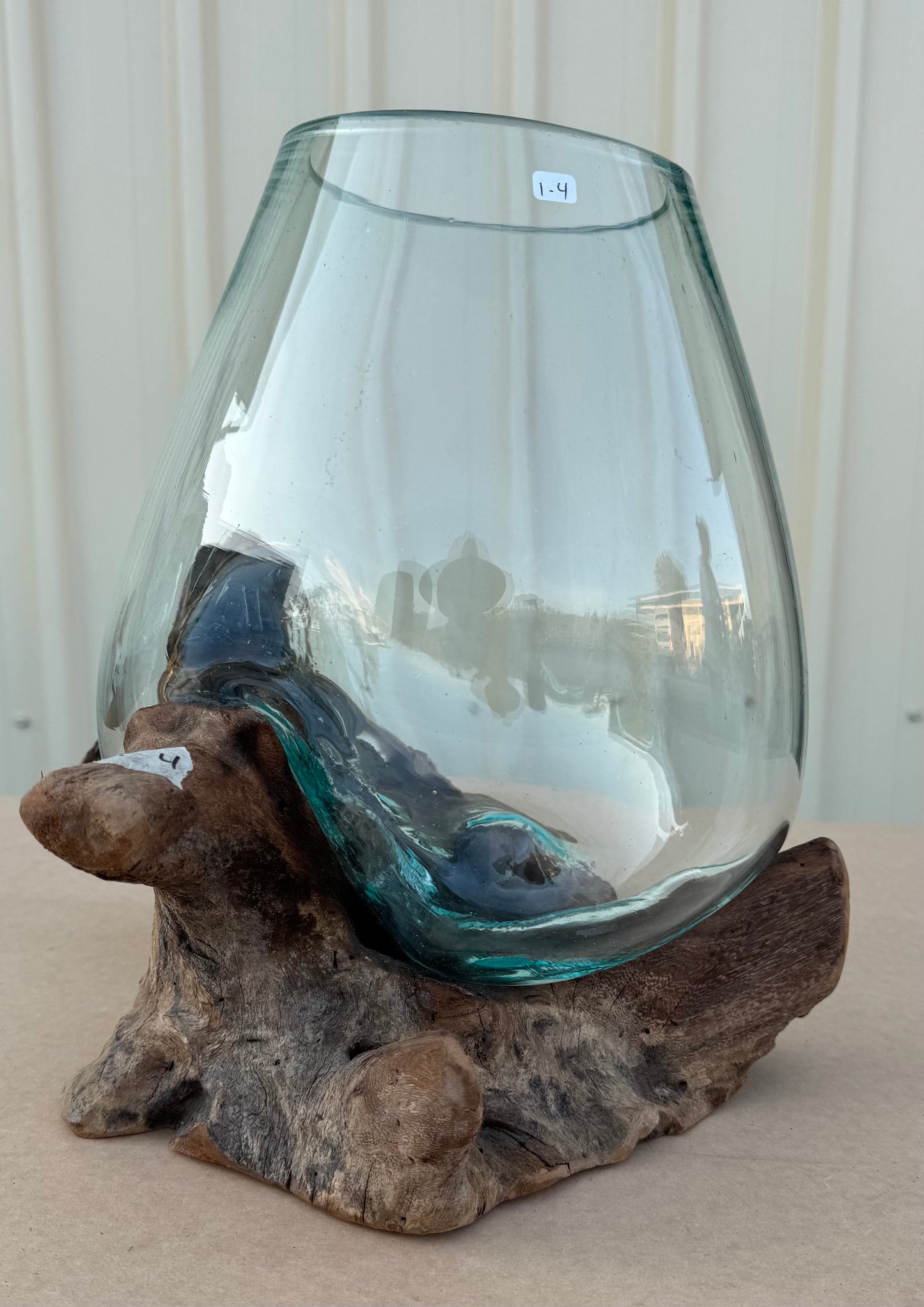 Hand Blown Glass Bowls with Driftwood - Medium