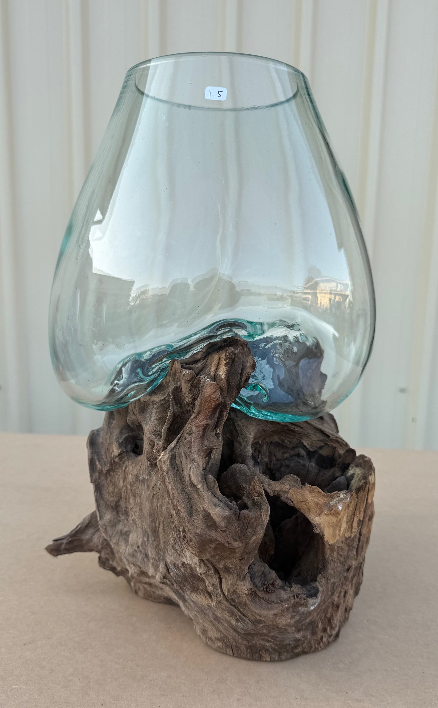Hand Blown Glass Bowls with Driftwood - Medium