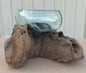 Hand Blown Glass Bowls with Driftwood - Large