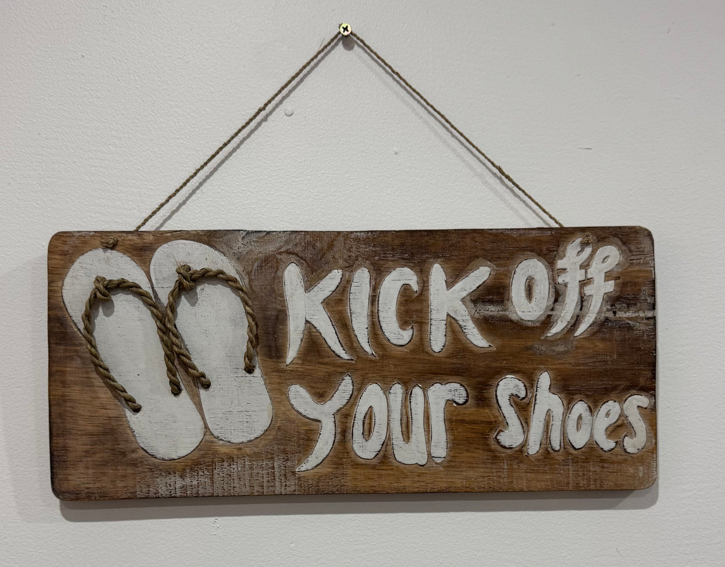 Hanging Thong Kick off your Shoes Sign