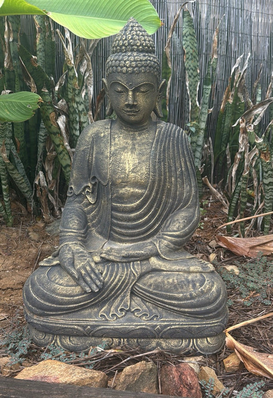 Sitting Buddha Black & Gold 50cm
