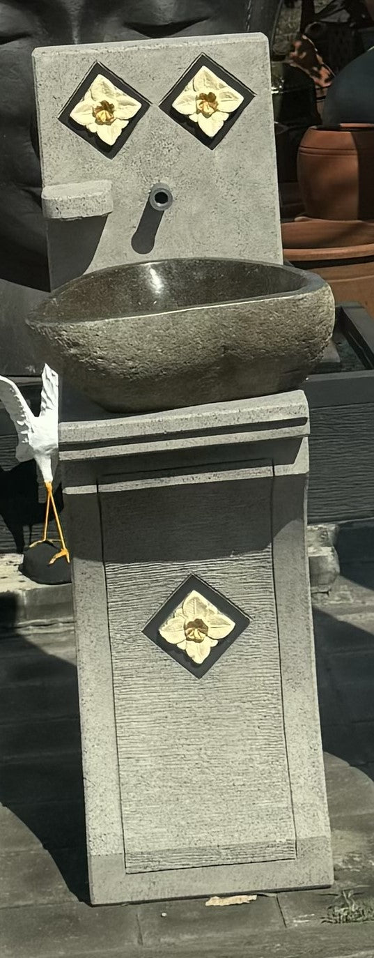 Balinese Concrete Frangipani hand wash Station