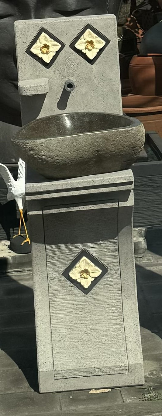 Balinese Concrete Frangipani hand wash Station