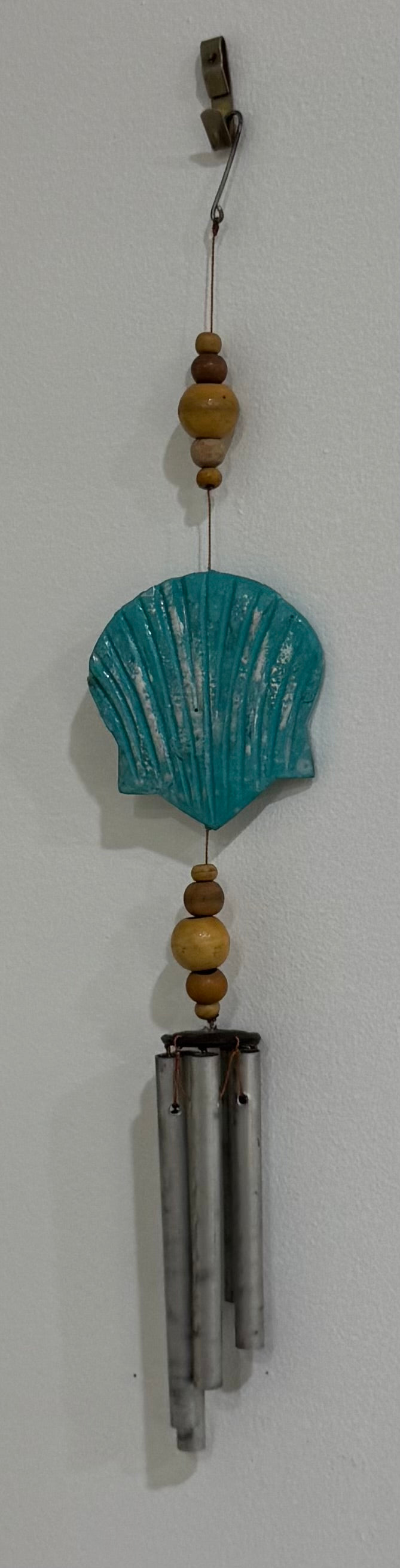 Hanging Oyster Shell Wind Chimes - Turquoise