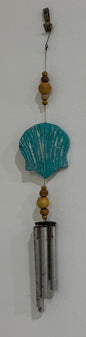 Hanging Oyster Shell Wind Chimes - Turquoise