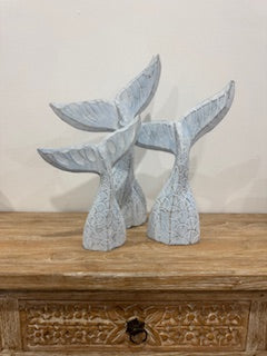 Hand Crafted Whale Tails Set of 3 - Blue