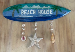 Hanging Beach House Sign - White