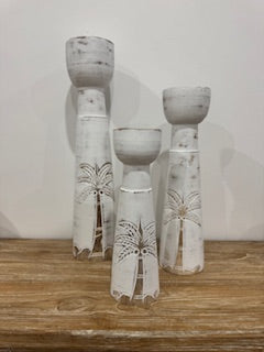 Set of 3 Palm Candle Holders