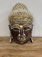 Hanging Timber Budha Mask Brown/Gold